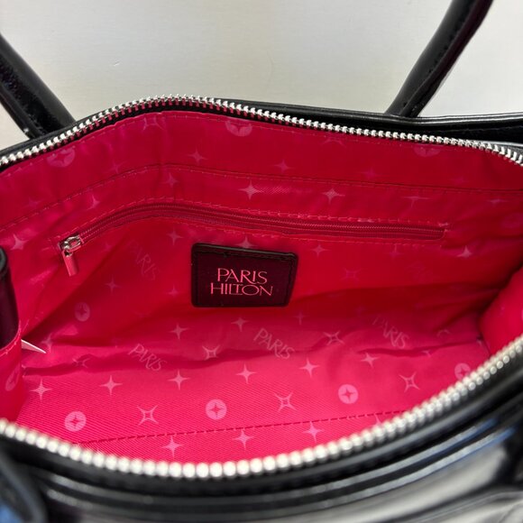 Paris Hilton Harness EW Med. Tote -Vegan Patent Leather- Black - NWT - Picture 10 of 11